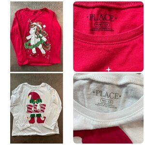 Childrens Place Kids Christmas Long Sleeve Shirts Size M 7/8 (SKU: 34G, 33G)